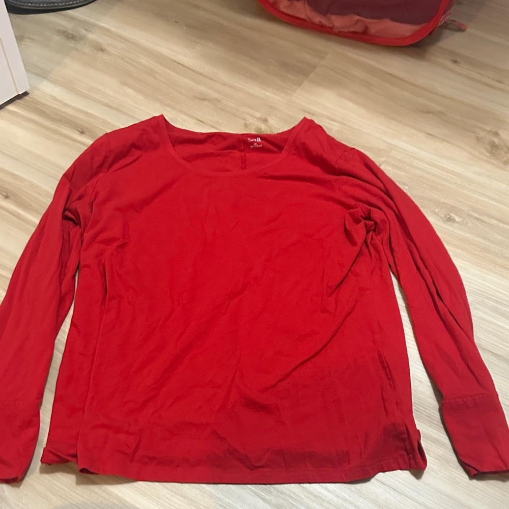 Red Long Sleeve Top
